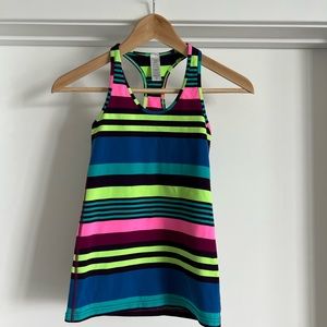 Ivivva athletic tee, multi stripe color.